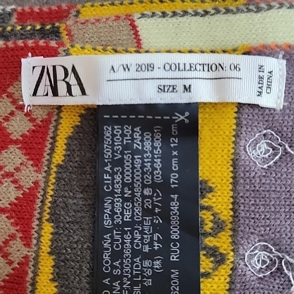 ZARA 2019 African Tribal Floral Rhinestone Sequin Knit Scarf Headwrap